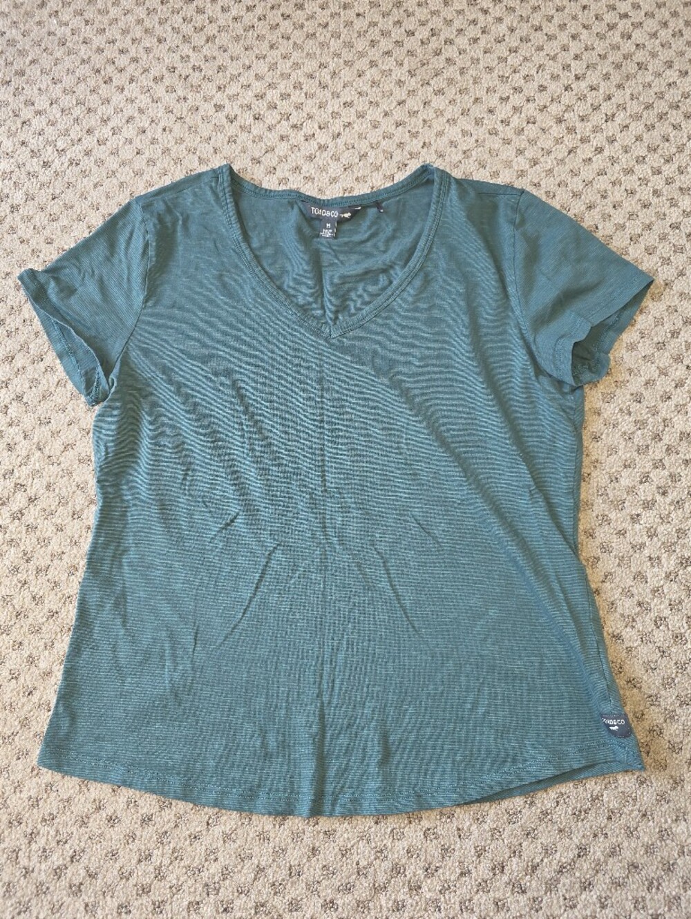 Women's Teal V-Neck Short Sleeve Top